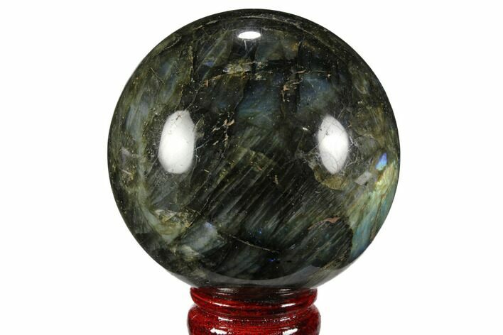 Flashy, Polished Labradorite Sphere - Great Color Play #99391
